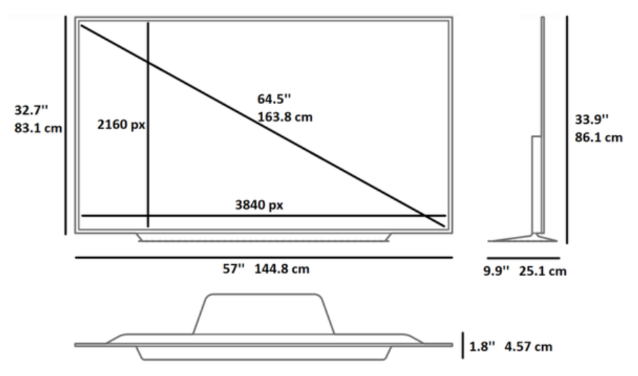 Wide 65 Inch TV